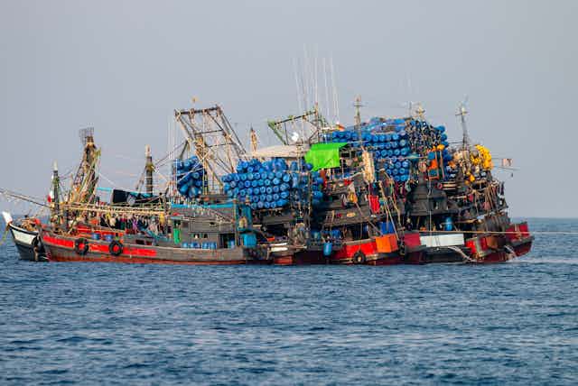 Overstocked fishing trawlers