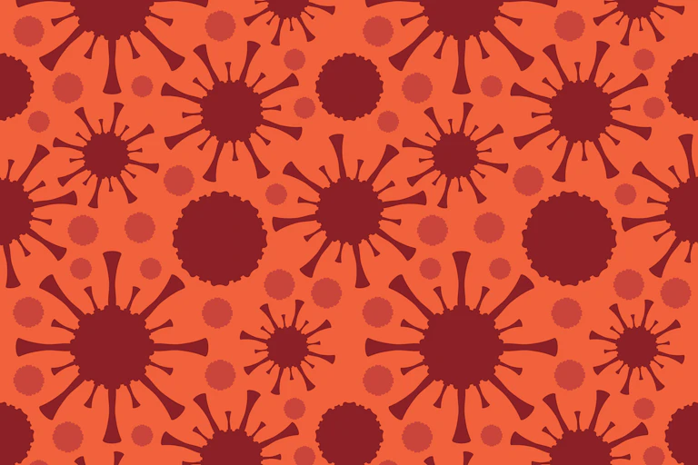 Artist impression of many coronaviruses