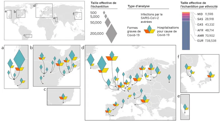 Carte présentant l’origine géographique des études utilisées dans la méta-analyse