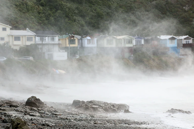 Coastal home sduring a storm