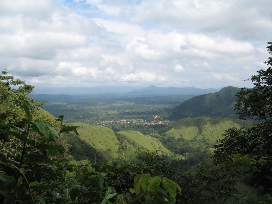 Aerial view of the Volta region border