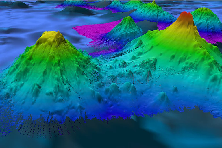 a digital map of a seamount