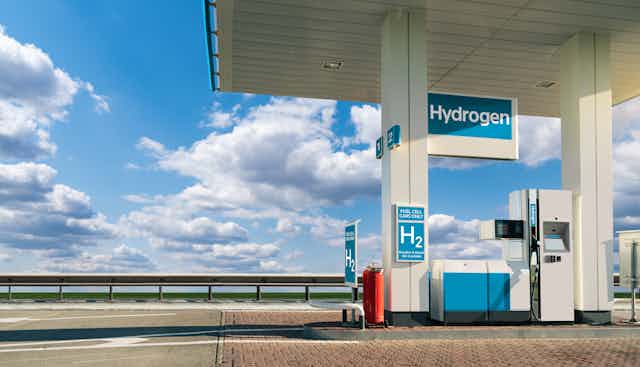 A hydrogen fuel pumping station 
