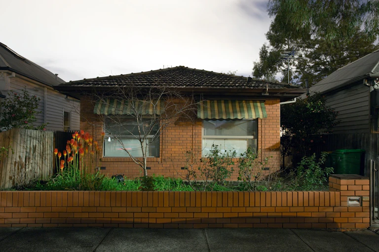 The outside of a house.