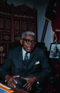 Portrait photograph of Haitian dictator Francois 'Papa Doc' Duvalier.