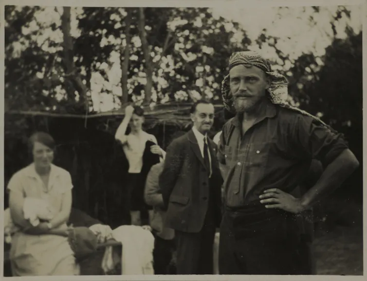 A black and white photo of James Parkes