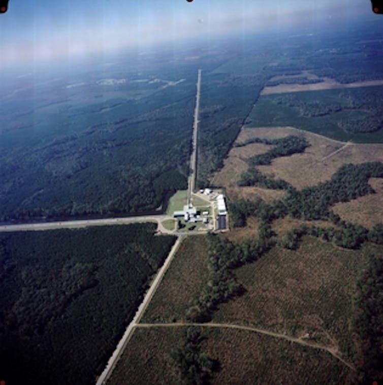 Aerial view of LIGO facility in Hanford, Washington.
