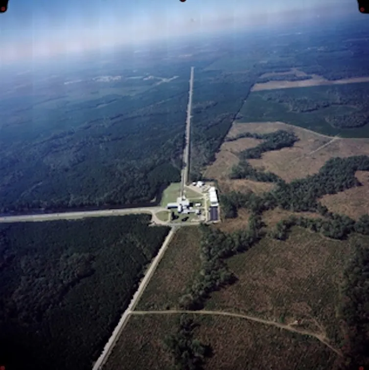 Aerial view of LIGO facility in Hanford, Washington.