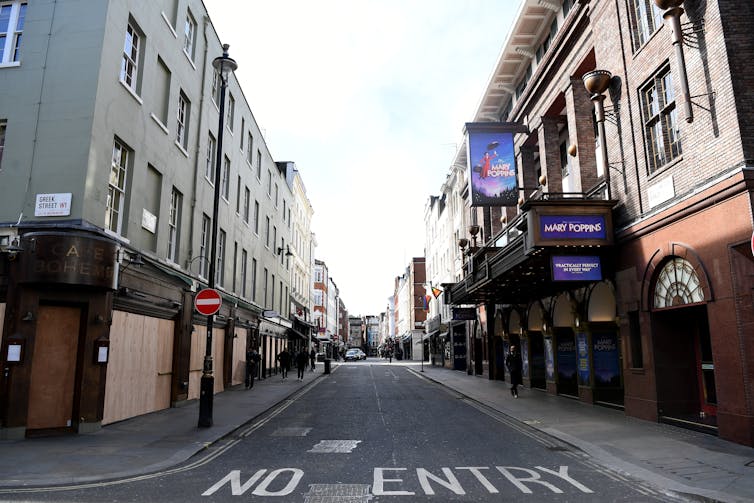 An empty street in London during full lockdown