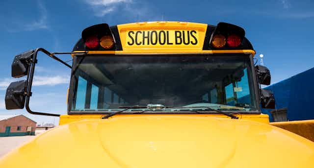 Front of yellow school bus
