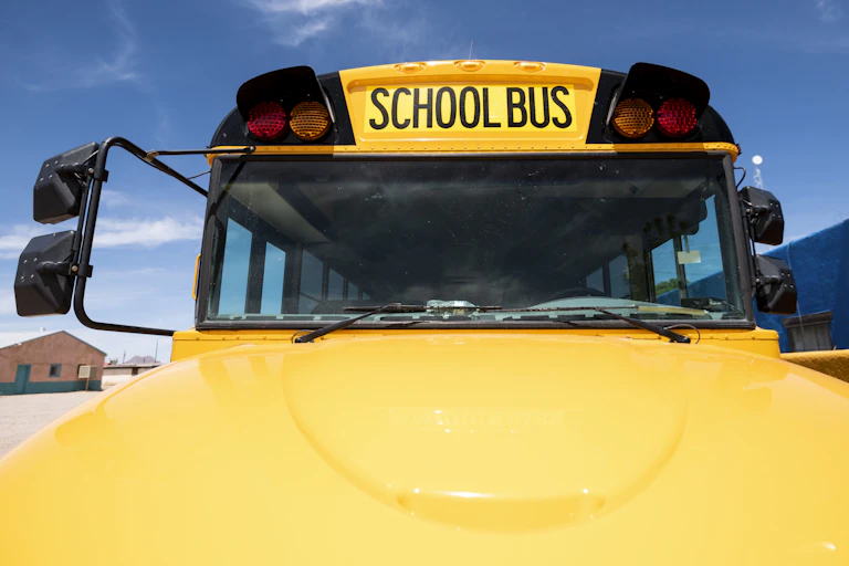 Front of yellow school bus