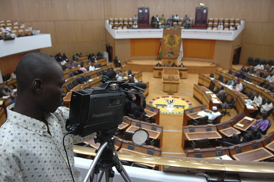 Parliamentary debate in Ghana in session