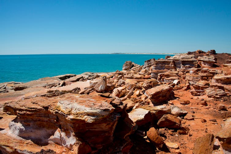 rocky red beach