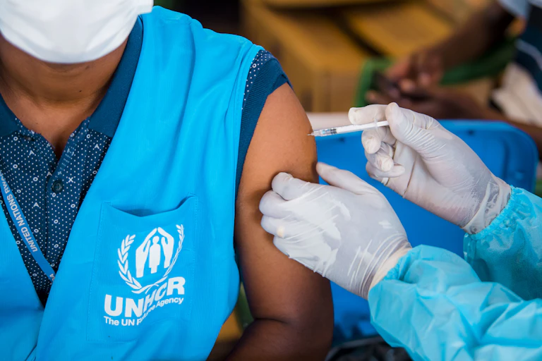 man getting an injection