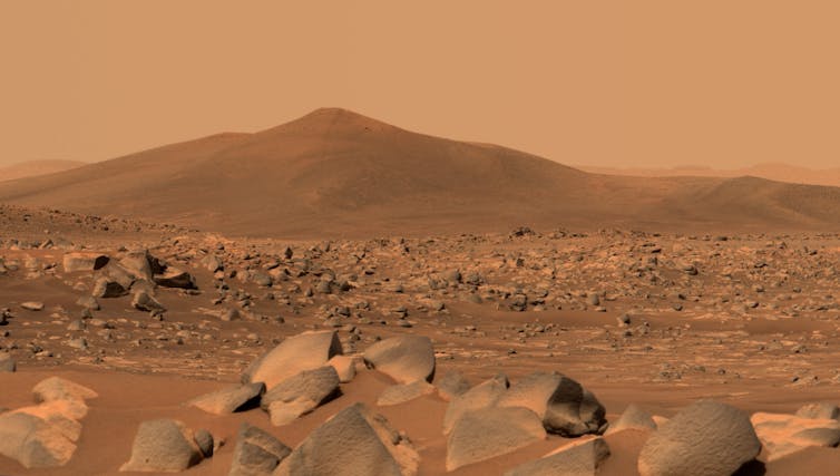 Red Martian landscape.