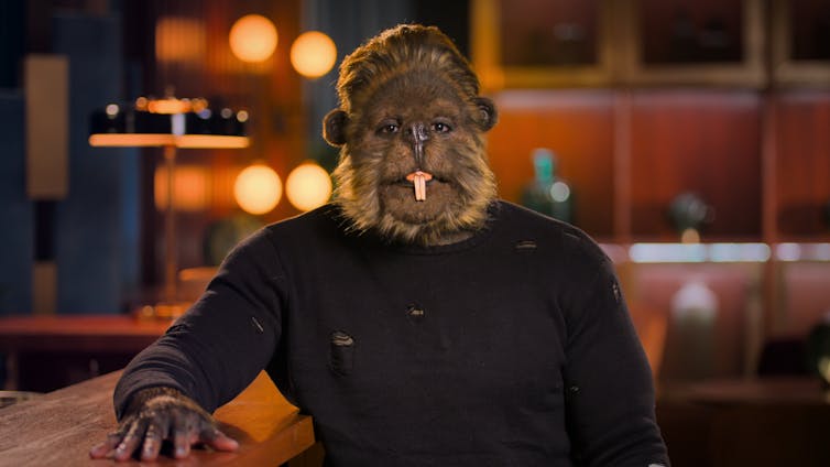 A man with the head of a beaver.