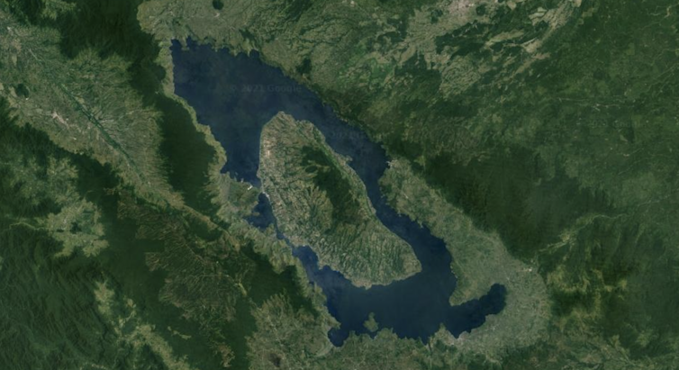 Satellite image of a lake