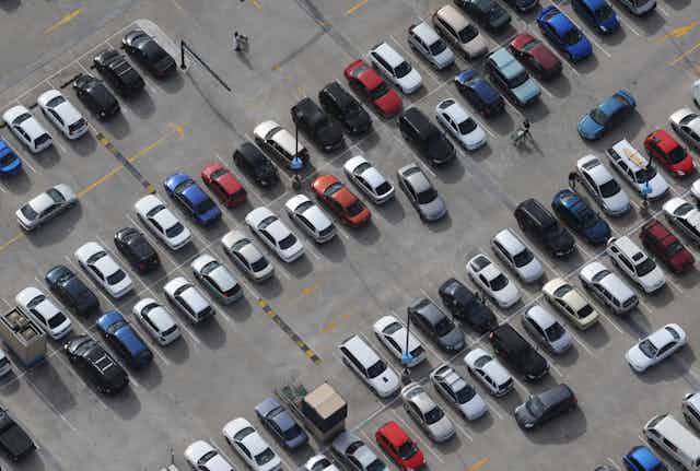Cars lined up in a Sydney carpark.