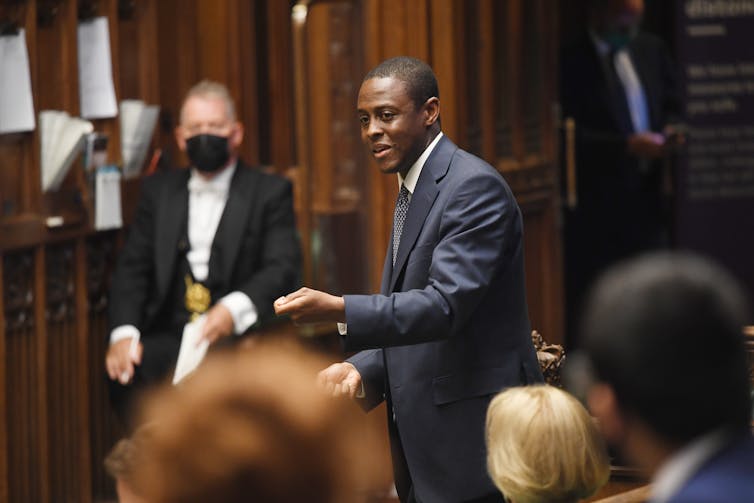 Bim Afolami MP addresses the House of Commons