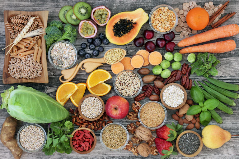 Selection of different foods.