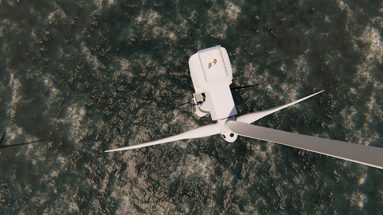 offshore wind turbine from above