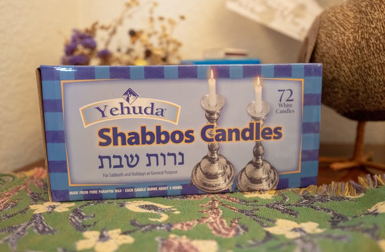 Box of Yehuda brand Shabbat candles, used during the Shabbat or sabbath celebration.