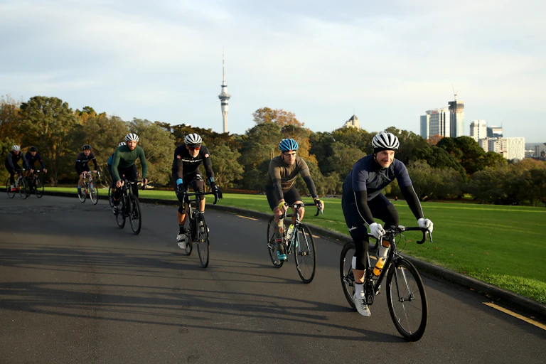 Cyclists in Auckland Domain