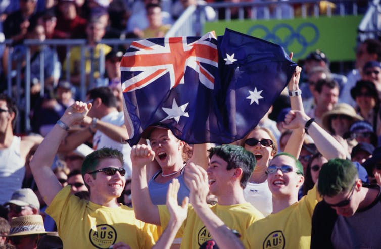 Australian fans at the 2000 Olympics.