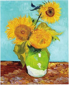 Vase with Three Sunflowers by Vincent Van Gough