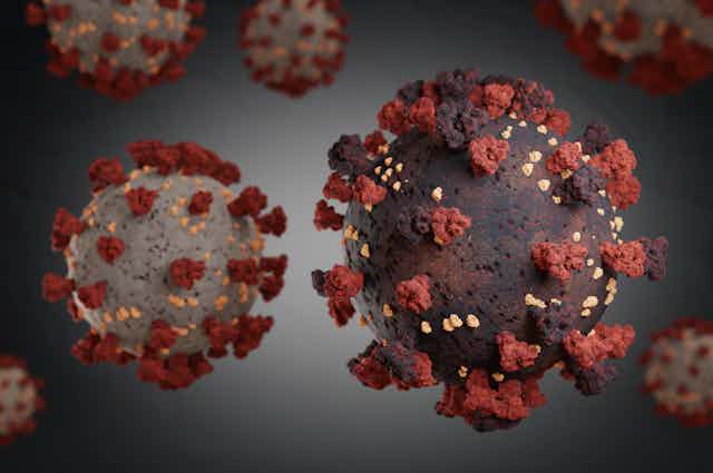 Représentation en 3D  du coronavirus SARS-CoV-2