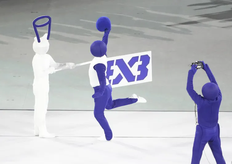 Performance featuring pictogram for basketball.