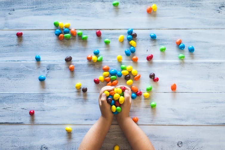 Lollies contain lots of sugar