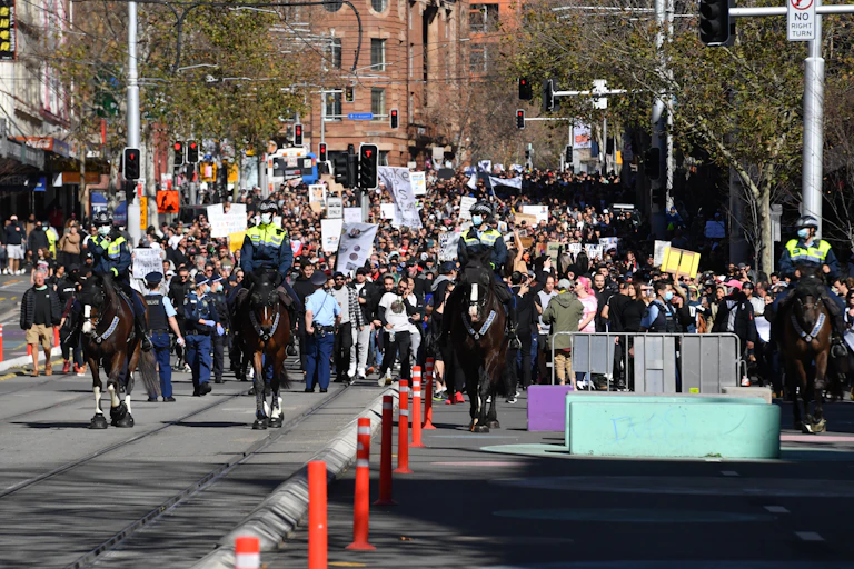 Anti-lockdown protesters in Sydney