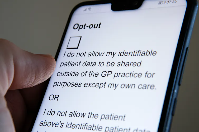 A phone showing an opt-out option