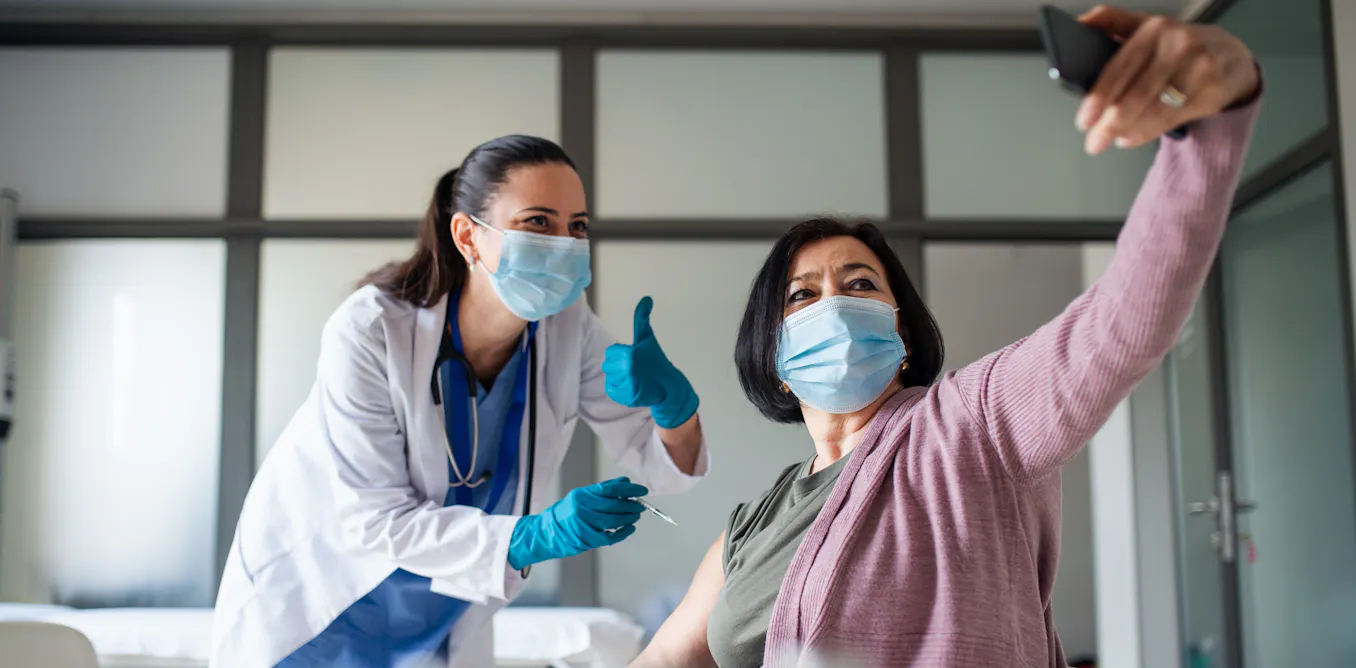 Vaccine selfies may seem trivi...