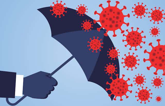 Tel un parapluie, le vaccin offre une protection forte face à la Covid.