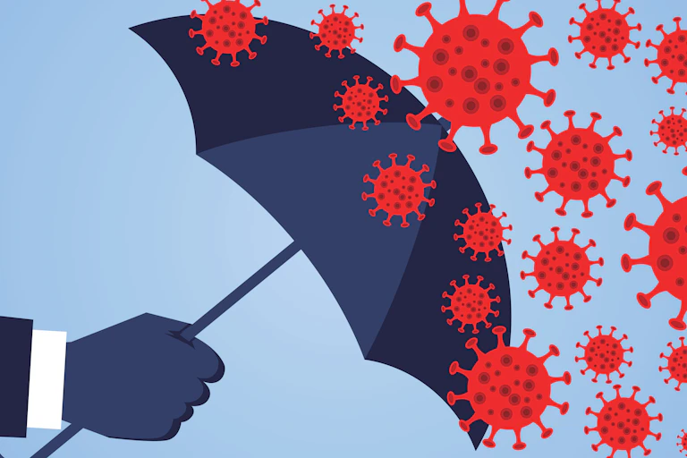 Tel un parapluie, le vaccin offre une protection forte face à la Covid.