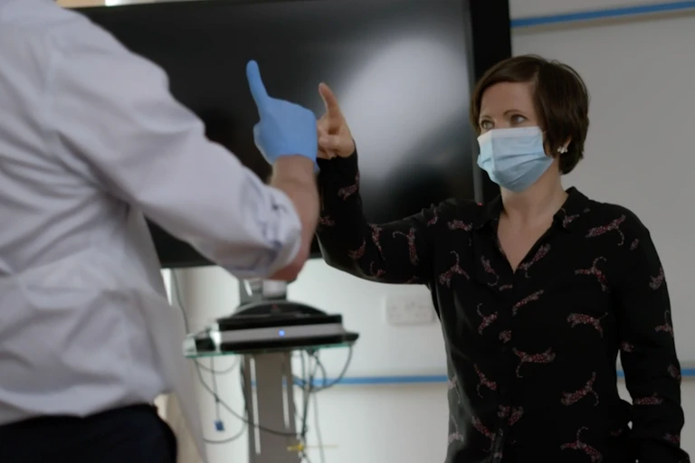 BBC reporter Lucy Adams undergoing tests for long COVID at Edinburgh University.