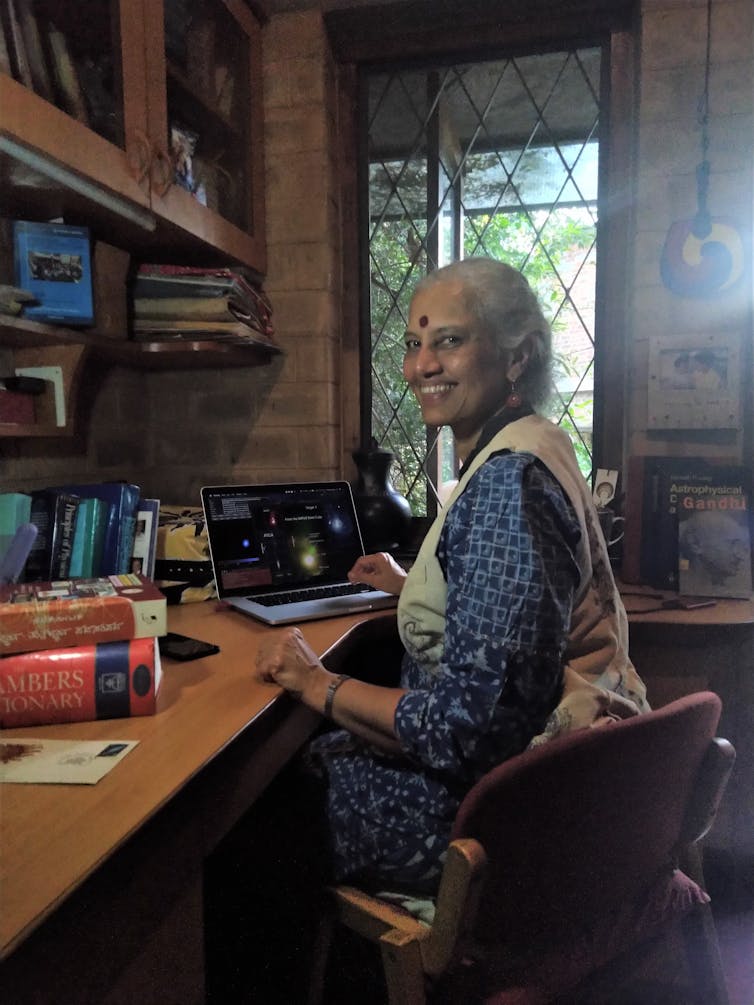 Prajval Shastri sitting at her desk