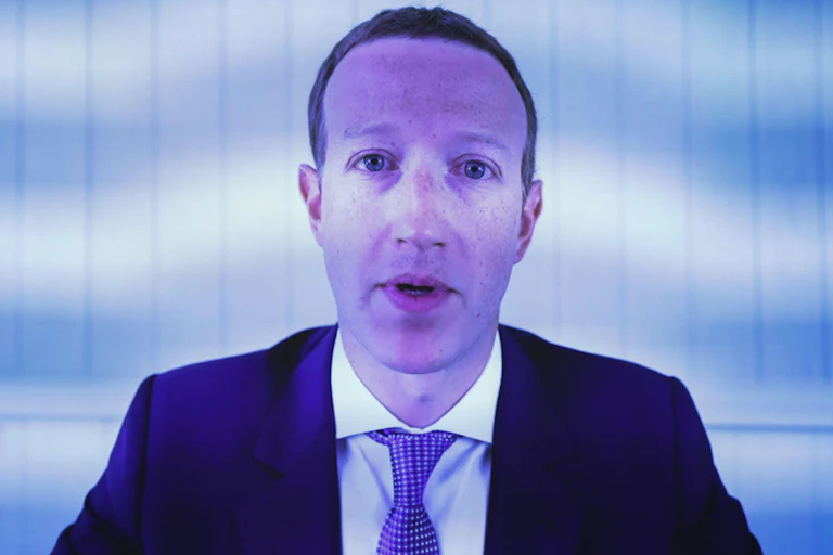 Mark Zuckerberg in a suit and tie