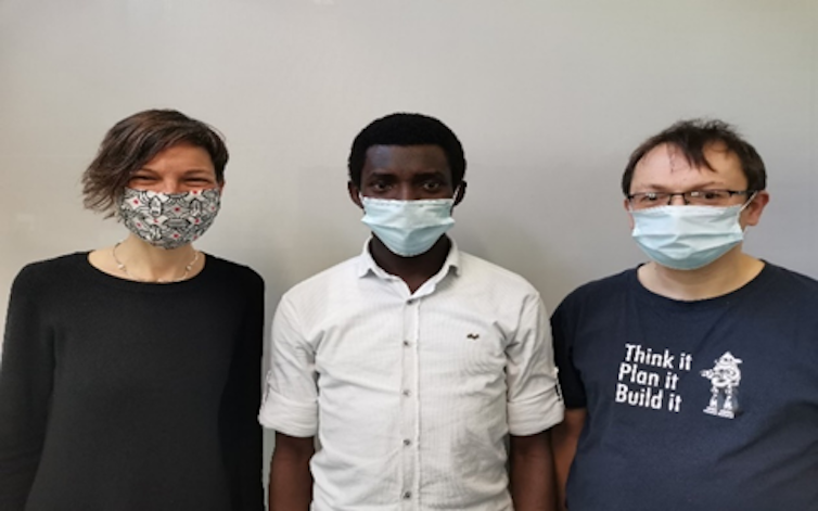 Study team wearing face masks
