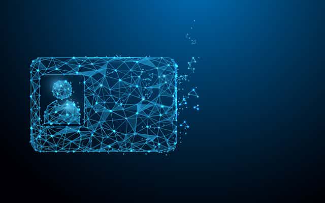 A computer simulation of a smart digital ID card.