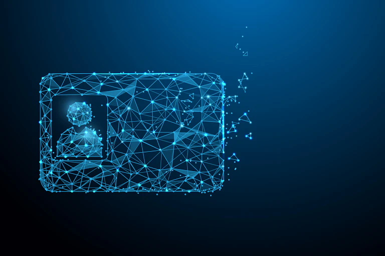 A computer simulation of a smart digital ID card.