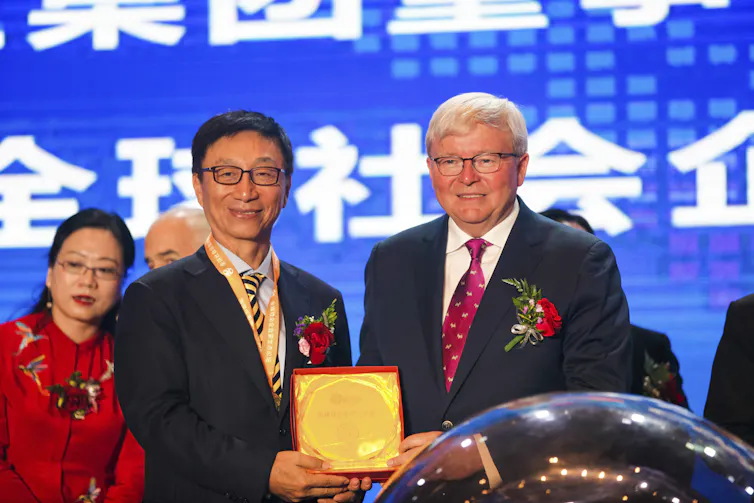 Kevin Rudd at the Global Entrepreneur Eco Forum in Xi'an city, northwest China's Shaanxi province, 2018.