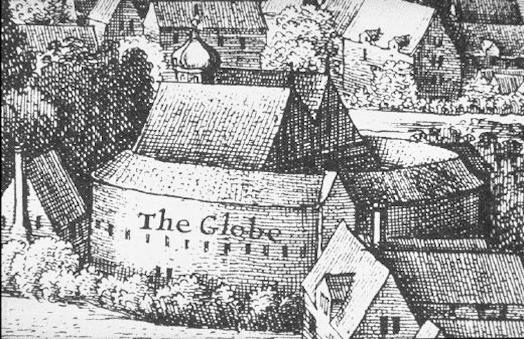 Illustration of the original Globe Theatre.