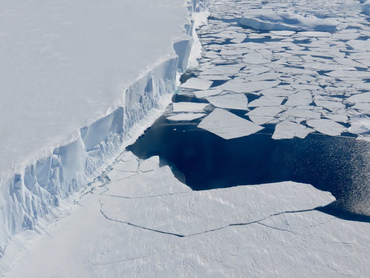 Borde del manto de hielo de la Antártida Occidental