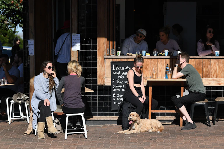 Young people at a cafe in Sydney.