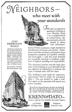 An old-fashioned advertisement for co-op apartments that emphasized how 'refined' its residents were