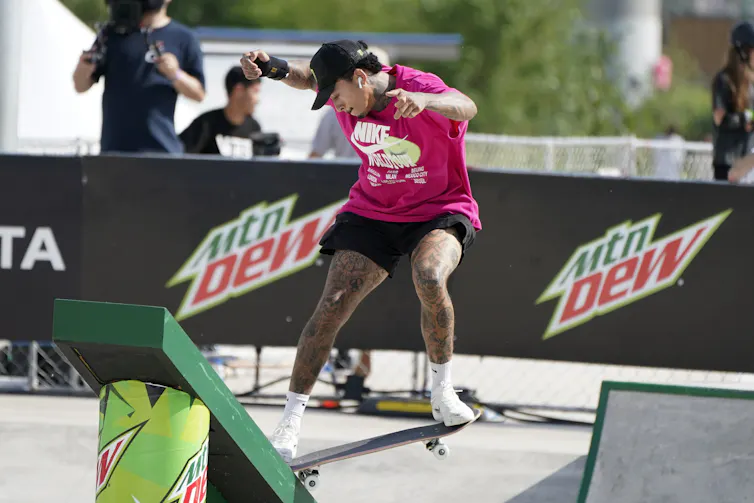 Man skateboarding on a ramp