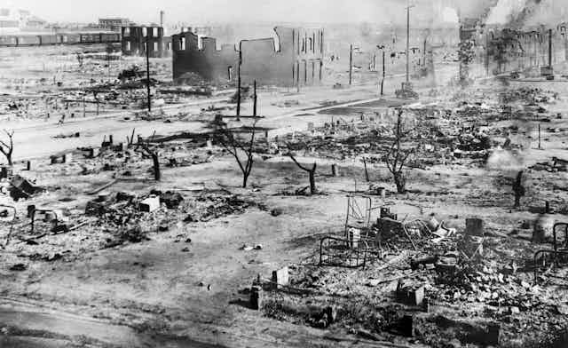 The aftermath of the Tulsa Race Massacre.
